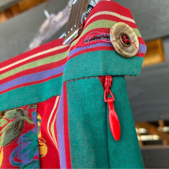 Geiger Vintage Floral Wool Red and Green Women's Midi Skirt Made in Austria - Picture 6 of 8